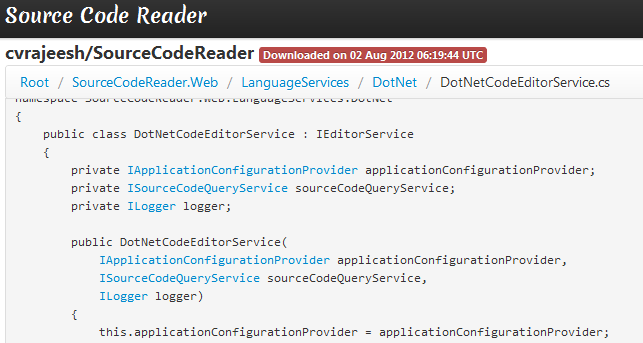 SourceCodeReader Go To Definition feature
